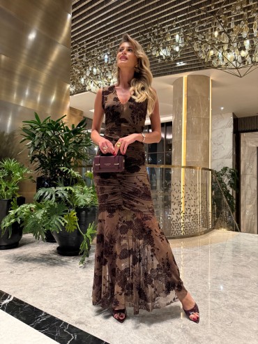 Sukienka brązowa LARA