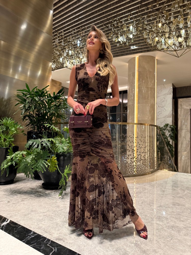 Sukienka brązowa LARA