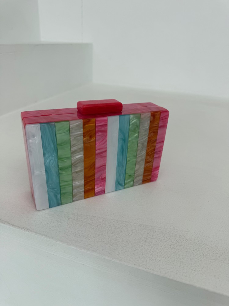 Torebka perłowy róż - kolorowa