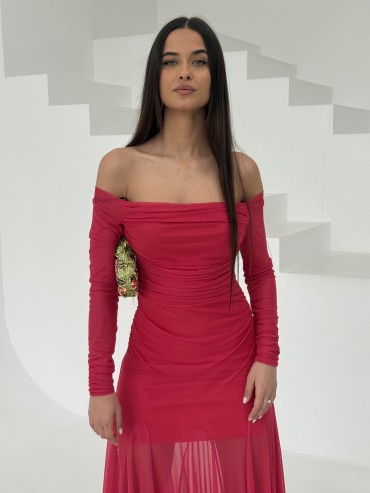 Sukienka długa malinowa DREAM