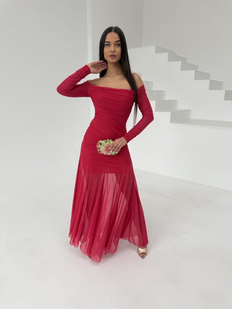 Sukienka długa malinowa DREAM