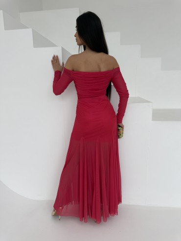 Sukienka długa malinowa DREAM