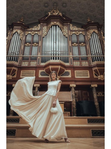 Sukienka długa beżowa AVELLANA