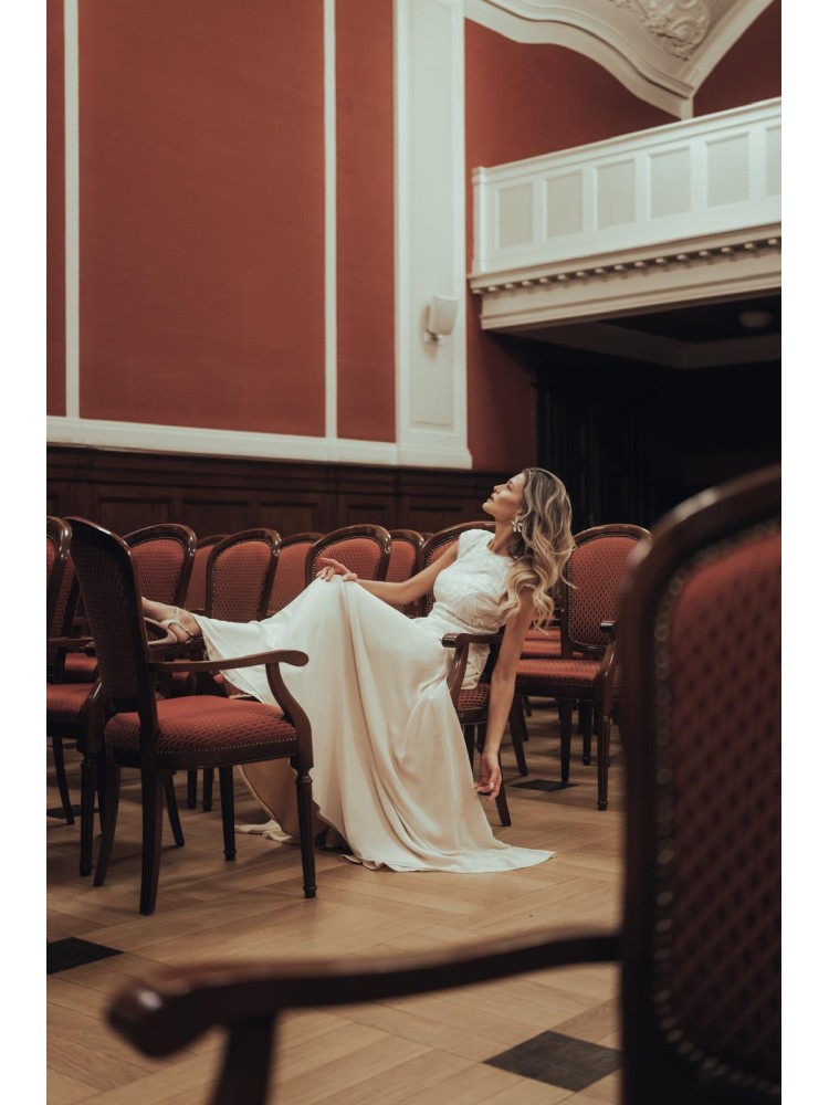 Sukienka długa beżowa AVELLANA