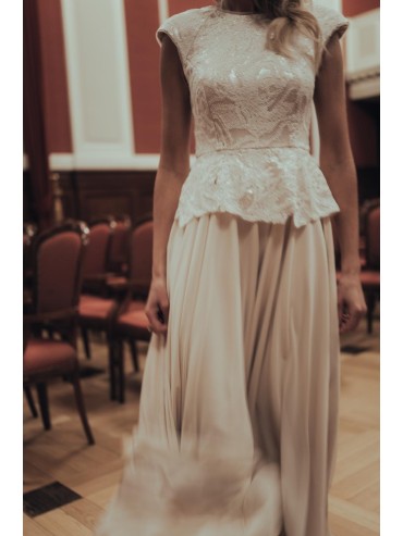 Sukienka długa beżowa AVELLANA