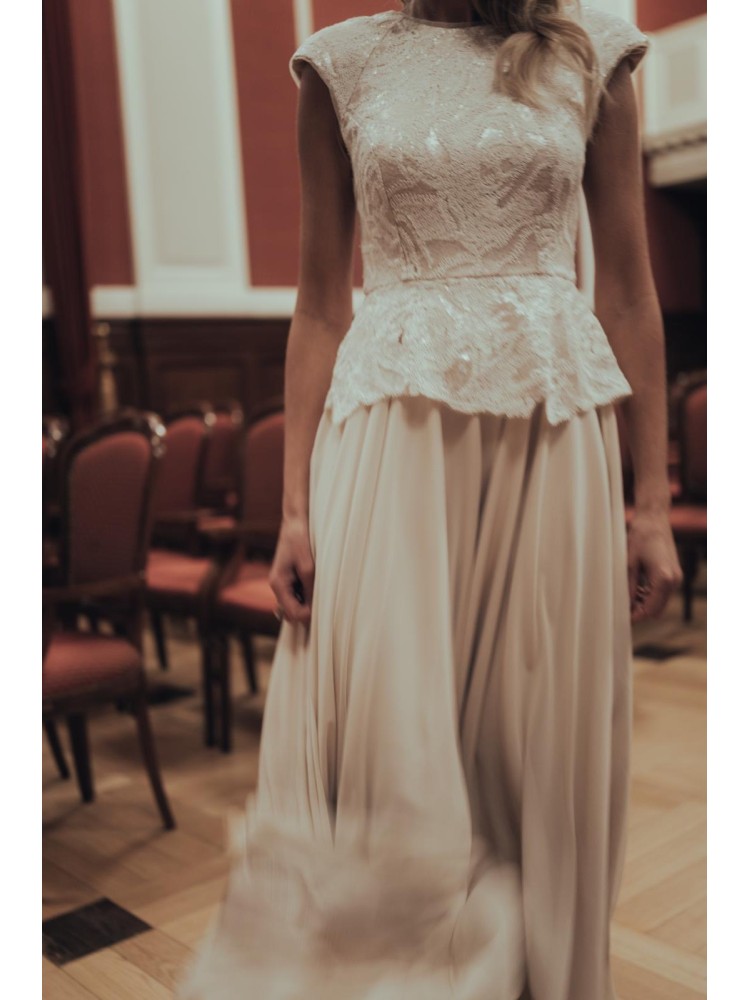 Sukienka długa beżowa AVELLANA