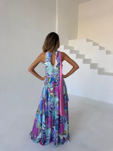 Sukienka maxi błękit MARBEL