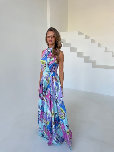 Sukienka maxi błękit MARBEL