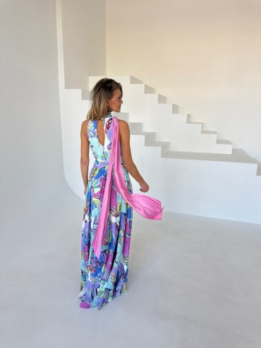 Sukienka maxi błękit MARBEL