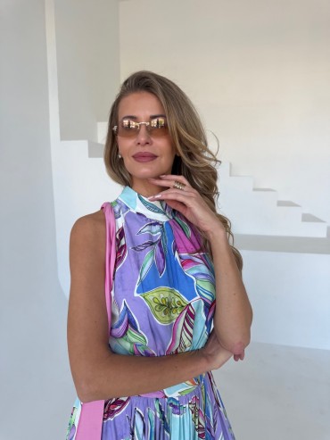 Sukienka maxi błękit MARBEL