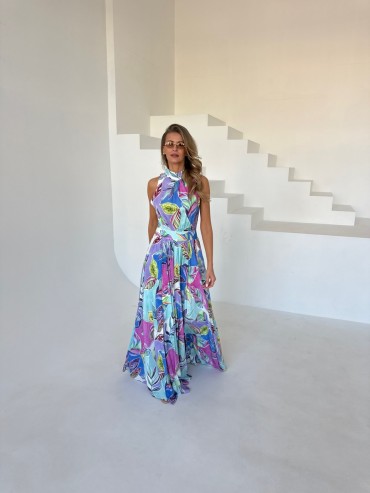 Sukienka maxi błękit MARBEL