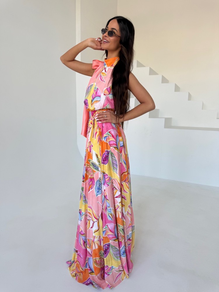 Sukienka maxi róż MARBEL