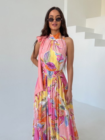 Sukienka maxi róż MARBEL