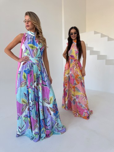 Sukienka maxi róż MARBEL