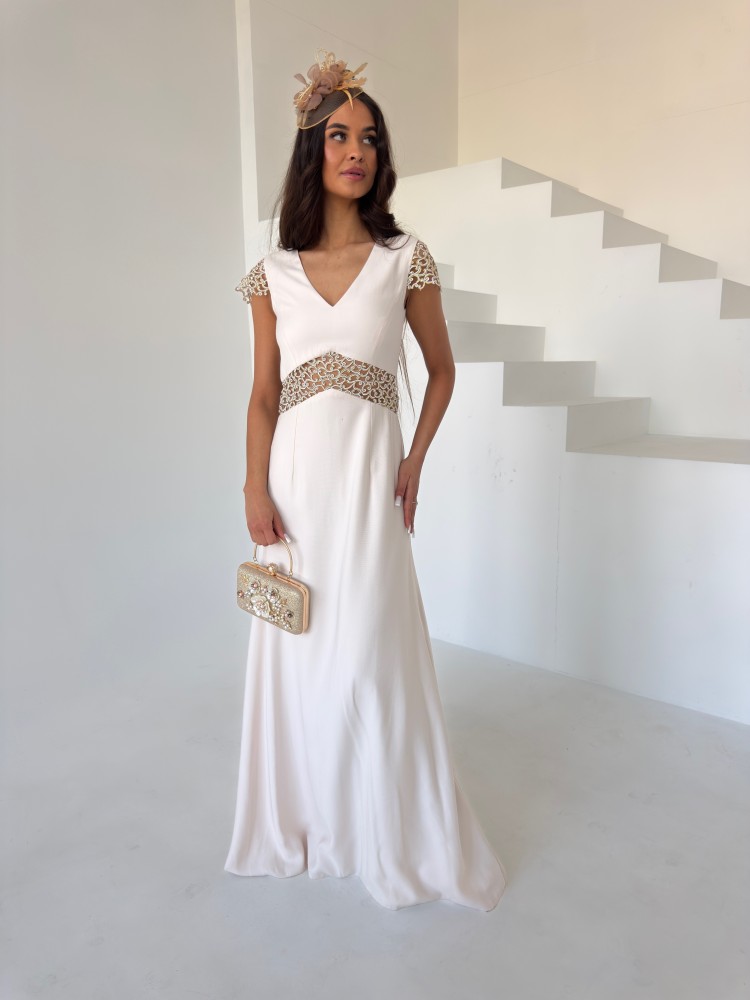 Sukienka maxi beżowa SORAYA