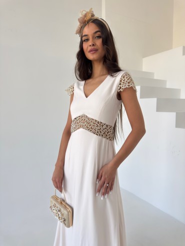 Sukienka maxi beżowa SORAYA