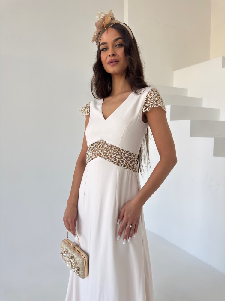 Sukienka maxi beżowa SORAYA