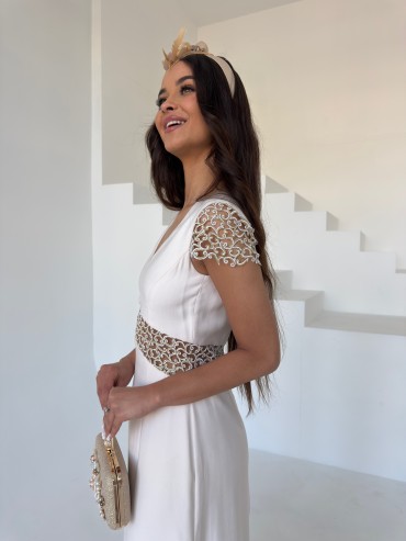 Sukienka maxi beżowa SORAYA