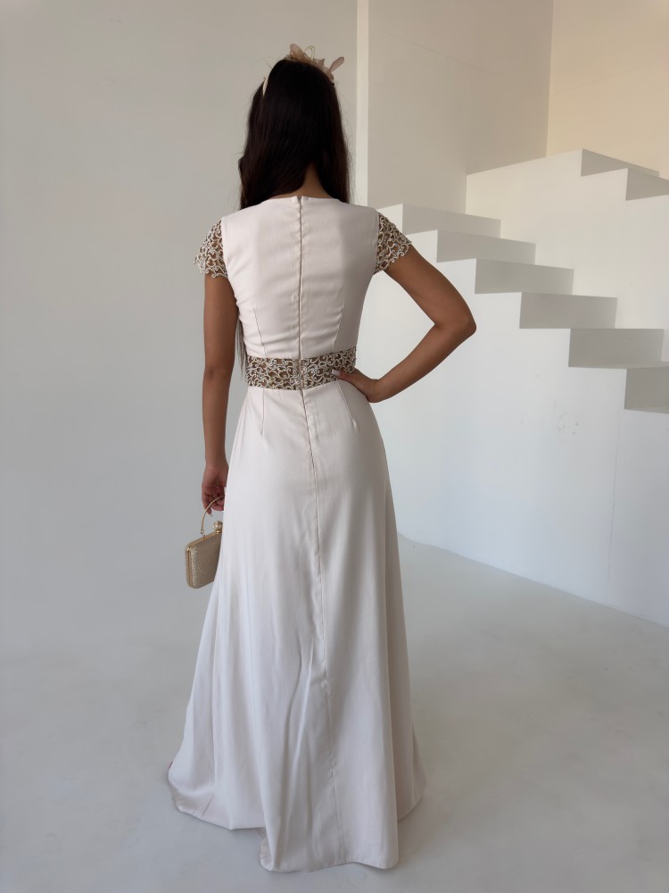 Sukienka maxi beżowa SORAYA