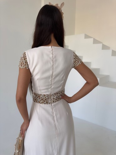 Sukienka maxi beżowa SORAYA