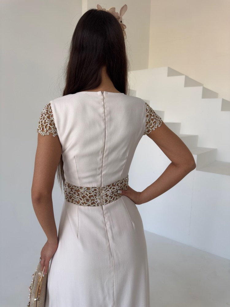 Sukienka maxi beżowa SORAYA