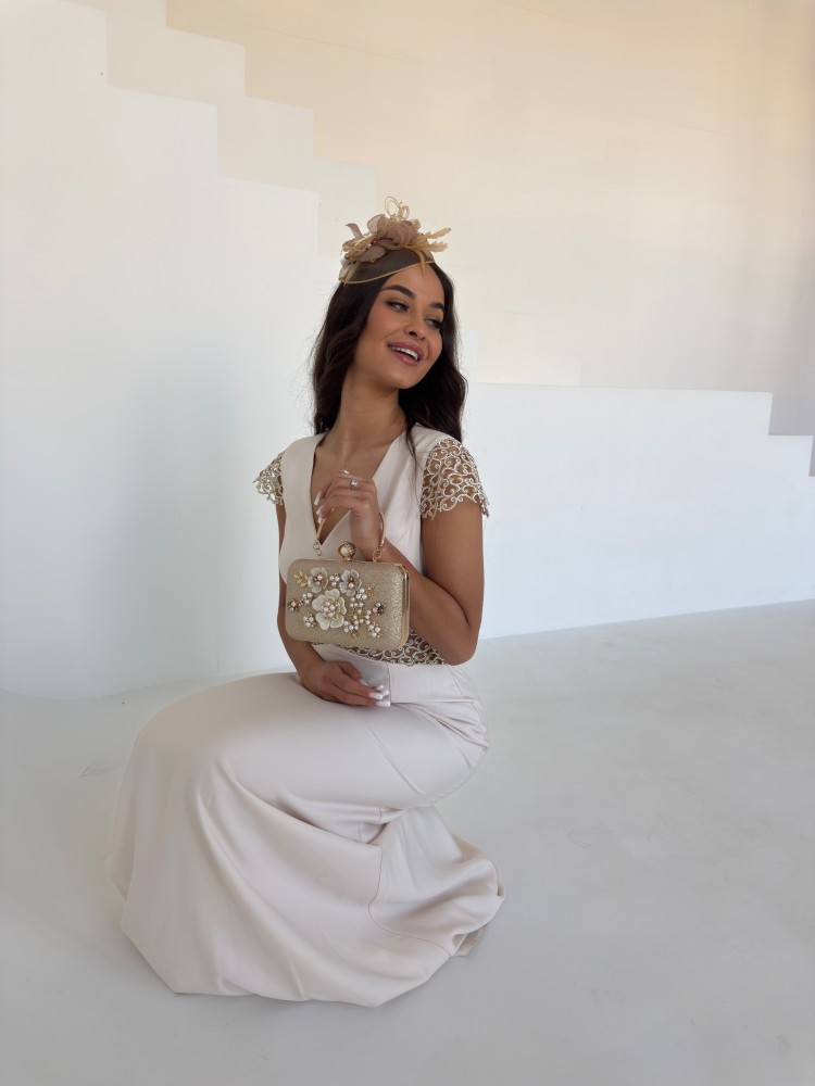 Sukienka maxi beżowa SORAYA