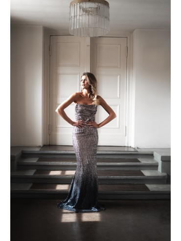 Sukienka maxi cekin granatowa MOONLIGHT GLAM