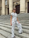 Spodnie czarno-białe koronkowe MILENA
