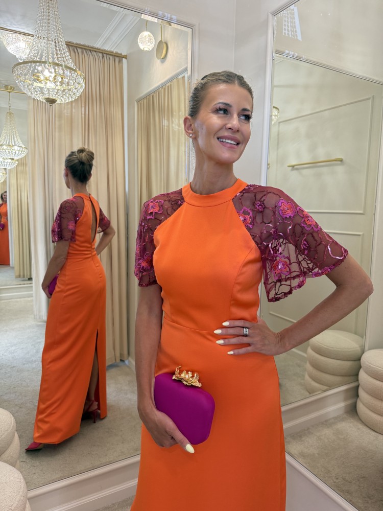 Sukienka maxi pomarańczowa GITANA