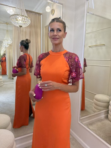 Sukienka maxi pomarańczowa GITANA