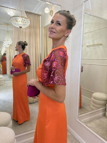 Sukienka maxi pomarańczowa GITANA