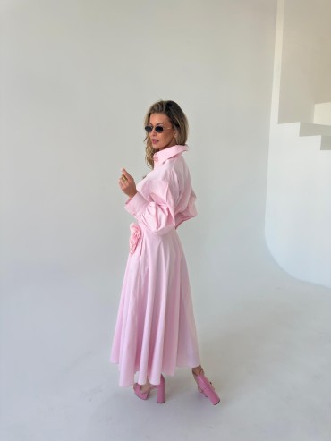 Spódnica midi pudrowy róż SELENA