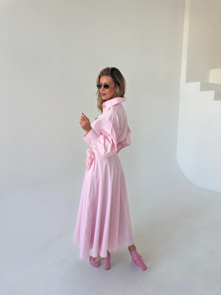 Spódnica midi pudrowy róż SELENA