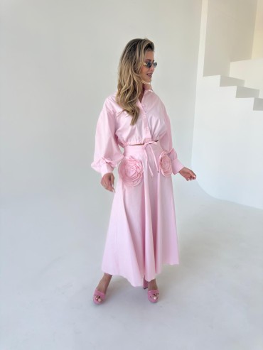 Spódnica midi pudrowy róż SELENA