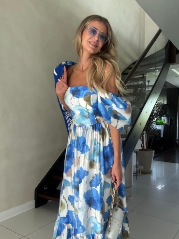 Sukienka maxi niebieska FELICIA