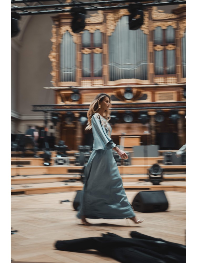 Sukienka maxi turkusowa MARGOT