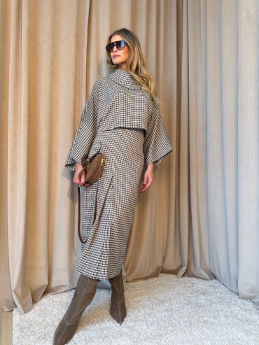 Spódnica maxi w pepitkę JASMIN
