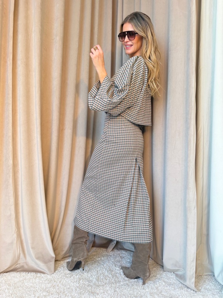 Spódnica maxi w pepitkę JASMIN