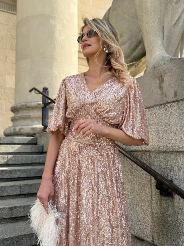 Sukienka złoto- różowa DOLLY