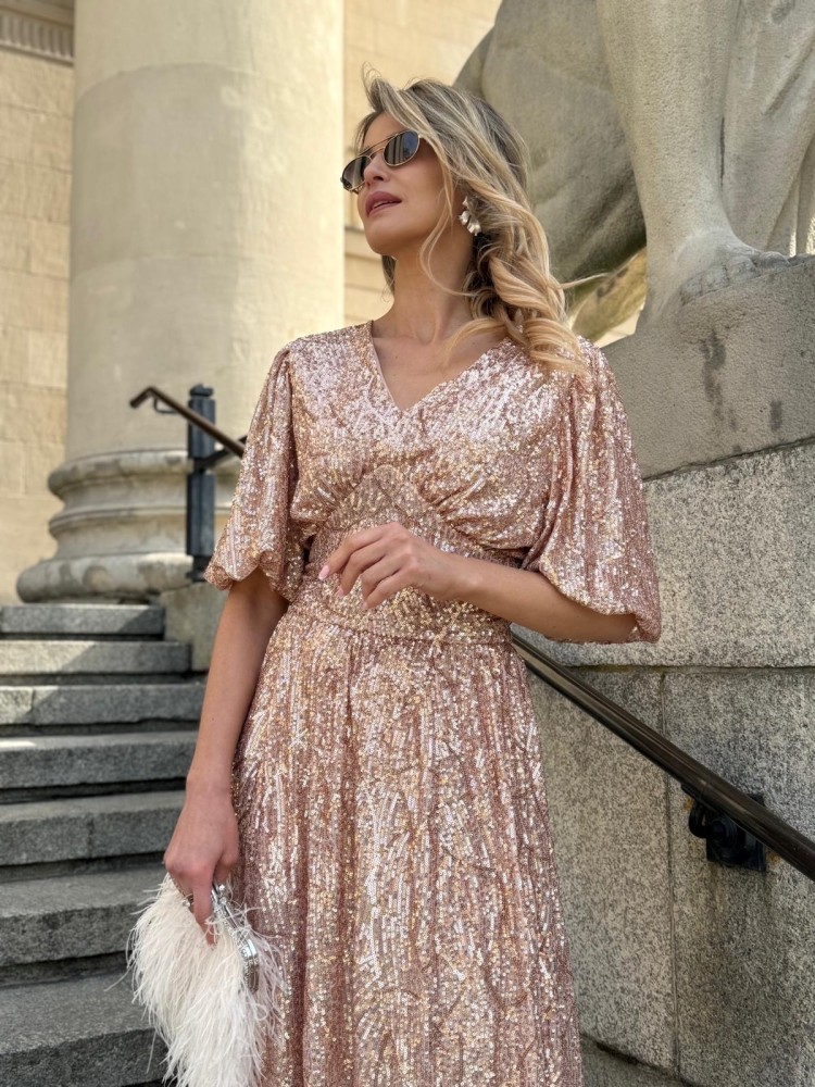 Sukienka złoto- różowa DOLLY