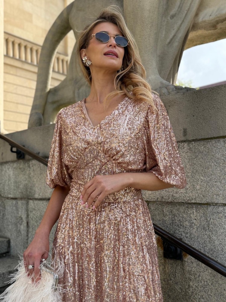 Sukienka złoto- różowa DOLLY